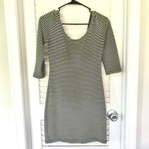 Black & White striped ribbed minidress